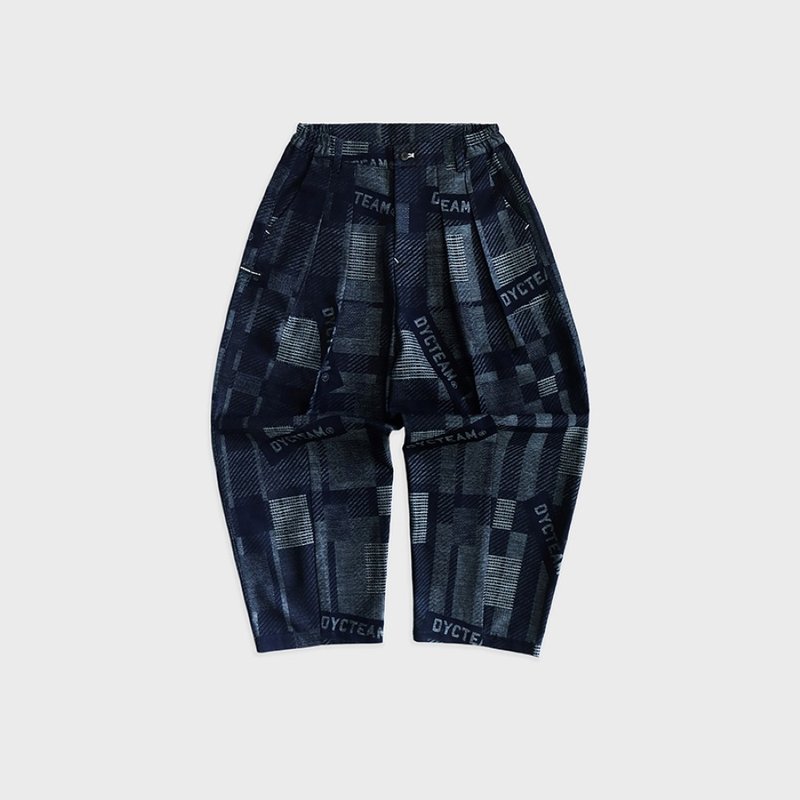 DYCTEAM - Logo pattern tapered pants - 男長褲/休閒褲 - 其他材質 藍色
