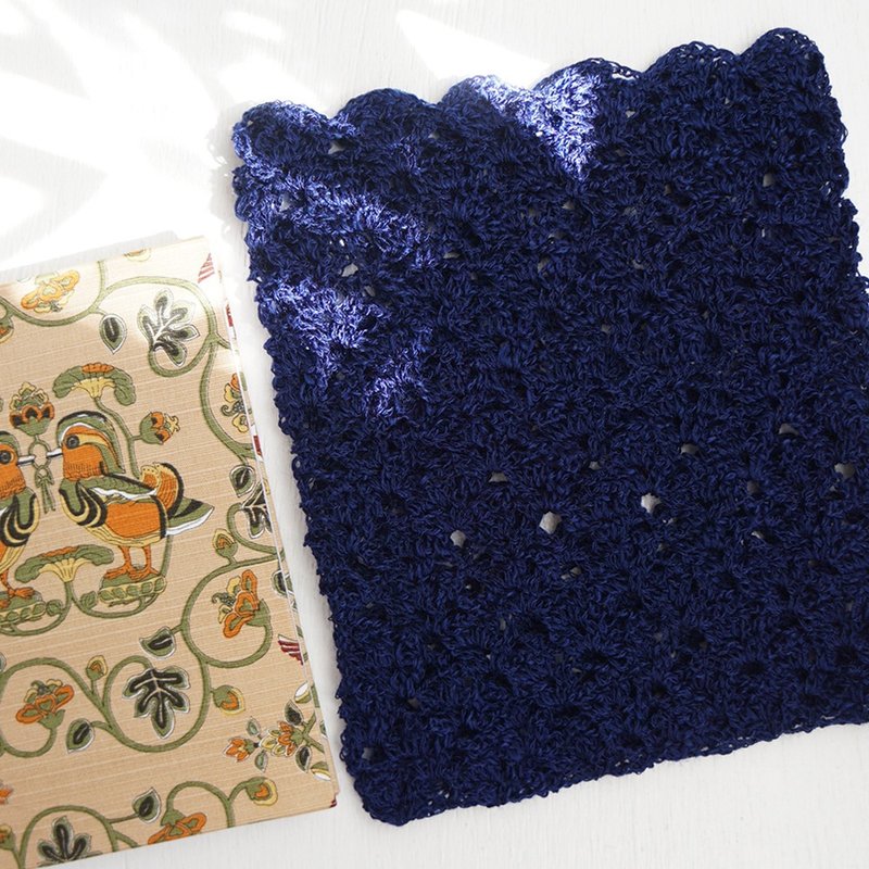 Ba-ba (m) Openwork knitted multi bag No.SB20 - 化妝包/收納袋 - 其他材質 藍色
