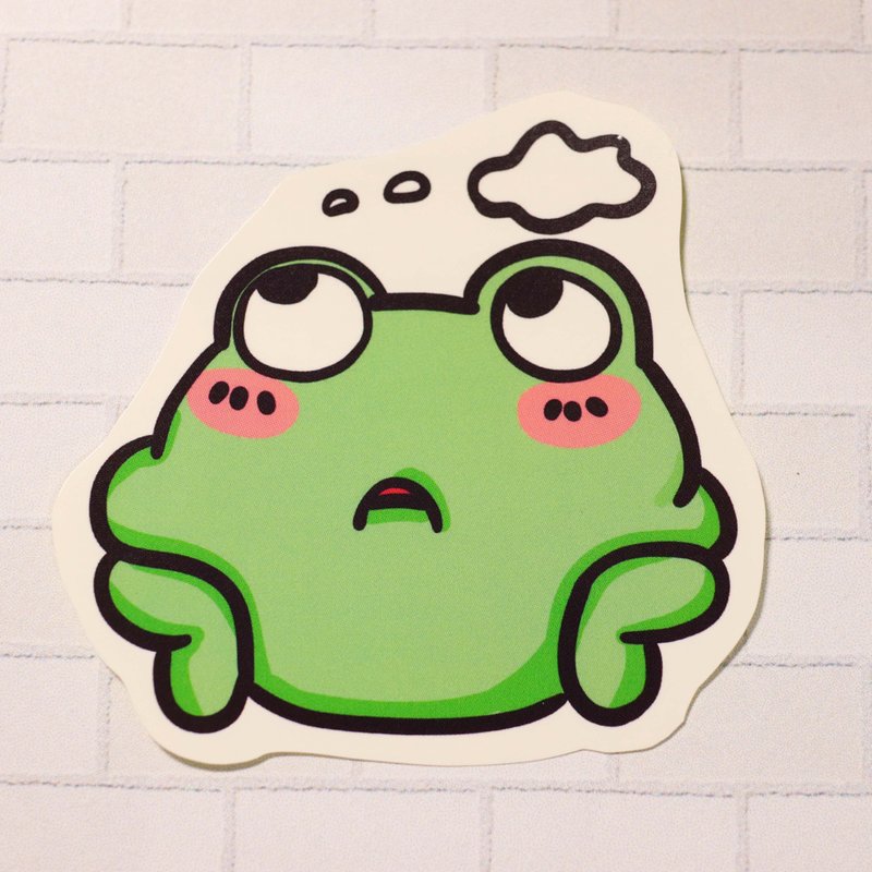 【Frog Frog Series】Imagination is your super power / waterproof sticker - สติกเกอร์ - กระดาษ สีเขียว