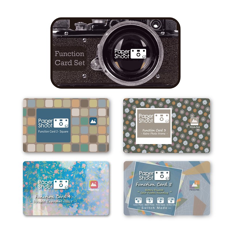 Paper Shoot 專用功能卡4件組(不含相機) - 菲林/即影即有相機 - 塑膠 黑色