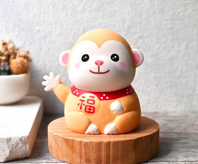 置物　猿　陶器　貯金箱　昭和レトロ　赤い猿　かわいい　さる 置物 猿 陶器 貯金箱 昭和レトロ 赤い猿 かわいい さる 置物 猿 陶器