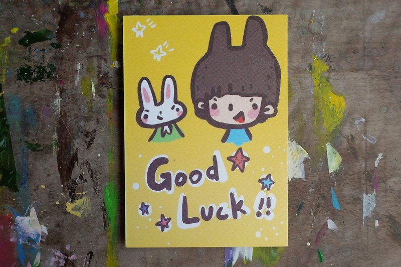 Postcard-Good Luck - การ์ด/โปสการ์ด - กระดาษ สีเหลือง