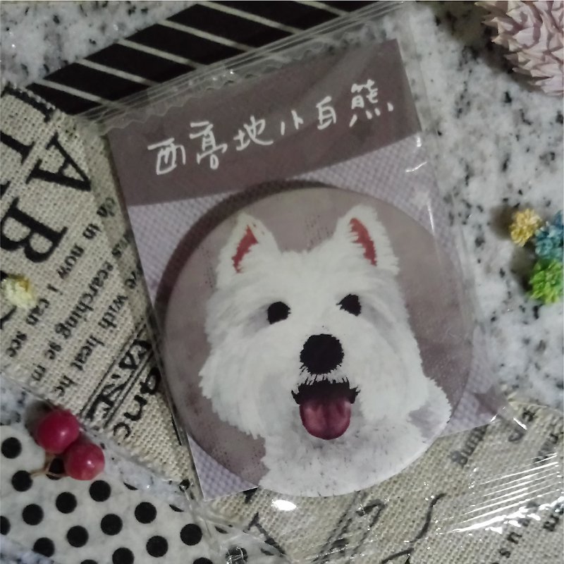 Magnet brooch (optional 3) ~ West Highland White Terrier - Oil Painting Series - Magnets - Other Metals 