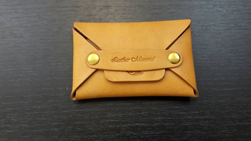 LM simple handmade leather business card holder - Card Holders & Cases - Genuine Leather Brown