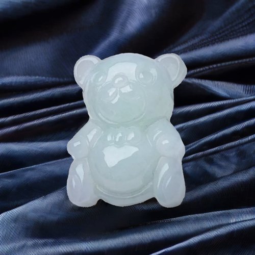 瓔珞珠寶盒 E.L.Jewelry Box 【熊熊玉見你】冰糯飄綠翡翠可愛小熊吊飾|天然緬甸翡翠A貨|送禮