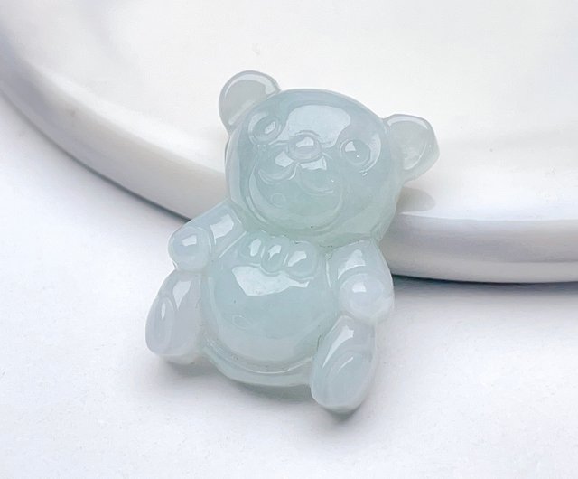 えびを。 Xiongxiong Jade See You] Ice Waxy Green Jade Cute Bear