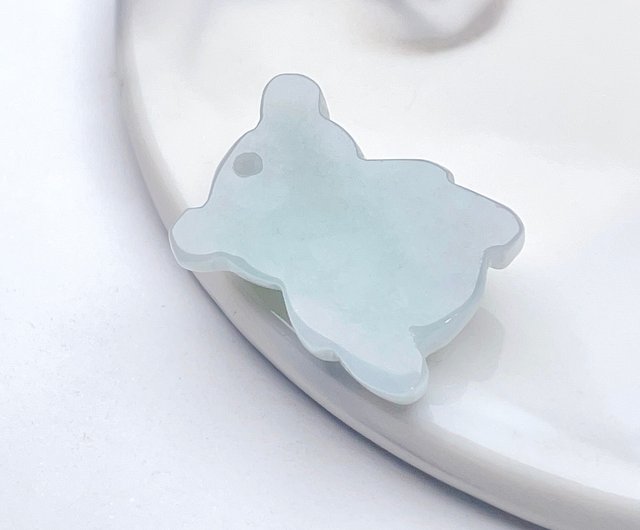 Xiongxiong Jade See You] Ice Waxy Green Jade Cute Bear
