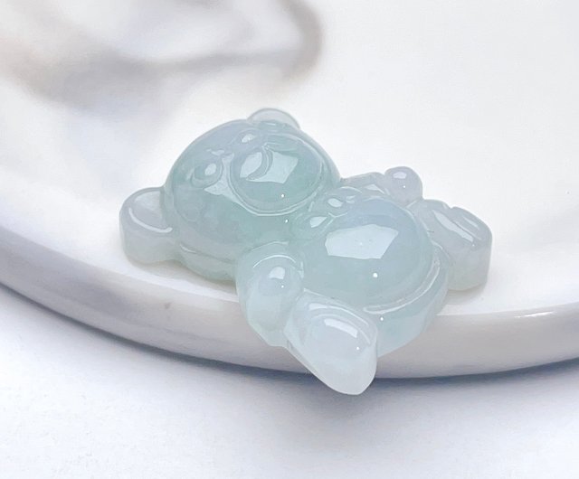 えびを。 Xiongxiong Jade See You] Ice Waxy Green Jade Cute Bear