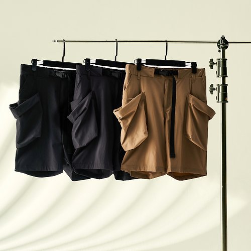 Boysnextdoor 防潑水寬鬆機能多口袋短褲//運動短褲/機能/素色/中性款/夏天