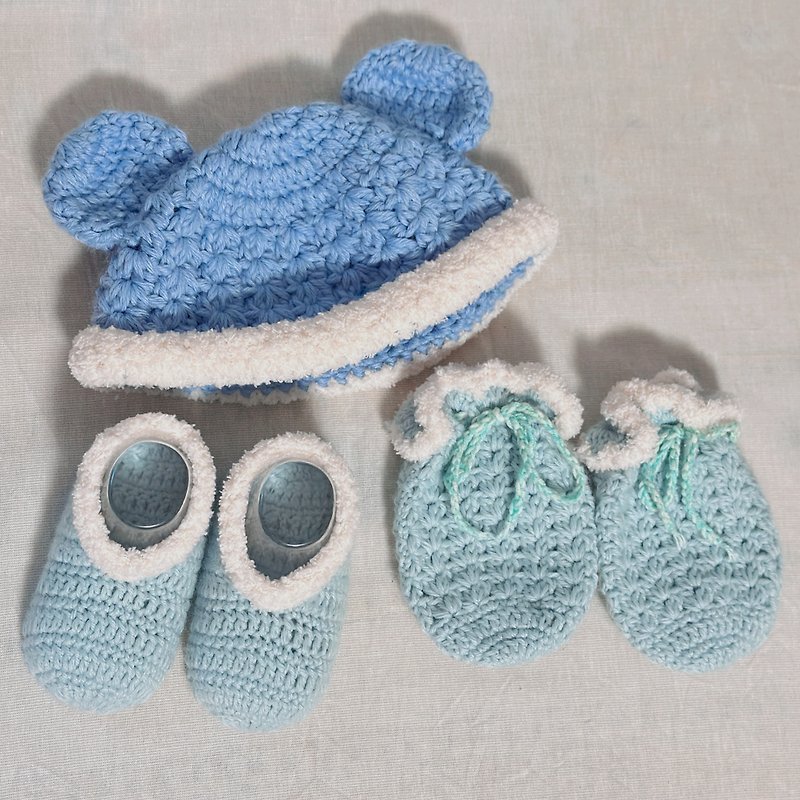 新生兒編織禮盒 - 滿月禮物 - 其他材質 藍色