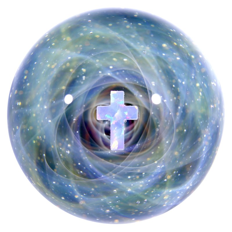 31mm 宇宙玻璃球擺設 no.M268 - 擺飾/家飾品 - 玻璃 藍色