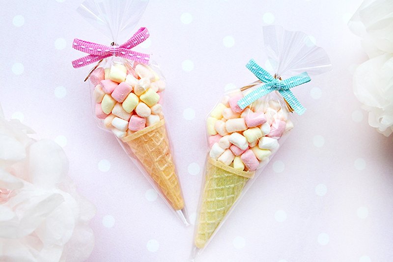 Mini Cone Marshmallow | Birthday Share Christmas Valentine's Day Garden Party Second Wedding Small Things - ขนมคบเคี้ยว - อาหารสด หลากหลายสี