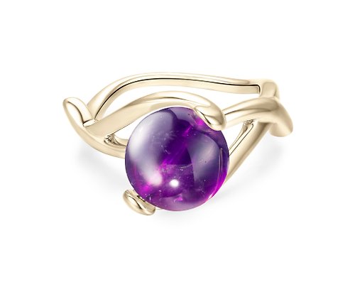 Majade Jewelry Design 紫水晶純銀戒指 深紫個性925銀飾品 質感銀器 紫晶二月誕生石銀戒
