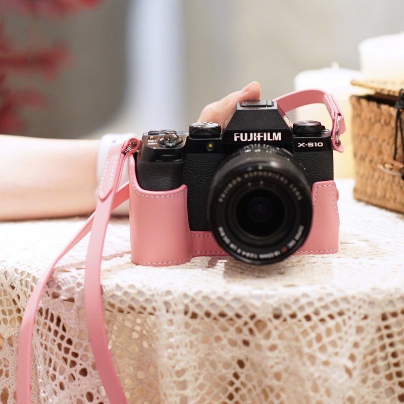 適用機型FUJIFILM X-S10 手掌紋皮革相機底座皮套 - 相機包/相機袋 - 真皮 多色