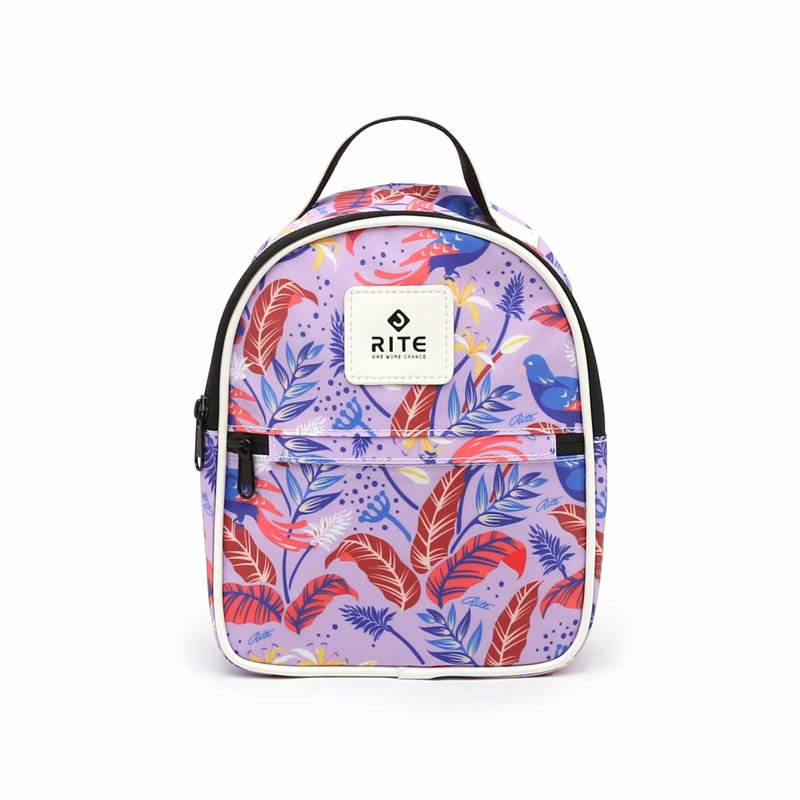 【RITE】樂遊系列 -V4兩用迷你彈頭包-花鳥粉紫 - 後背包/背包/書包 - 防水材質 多色