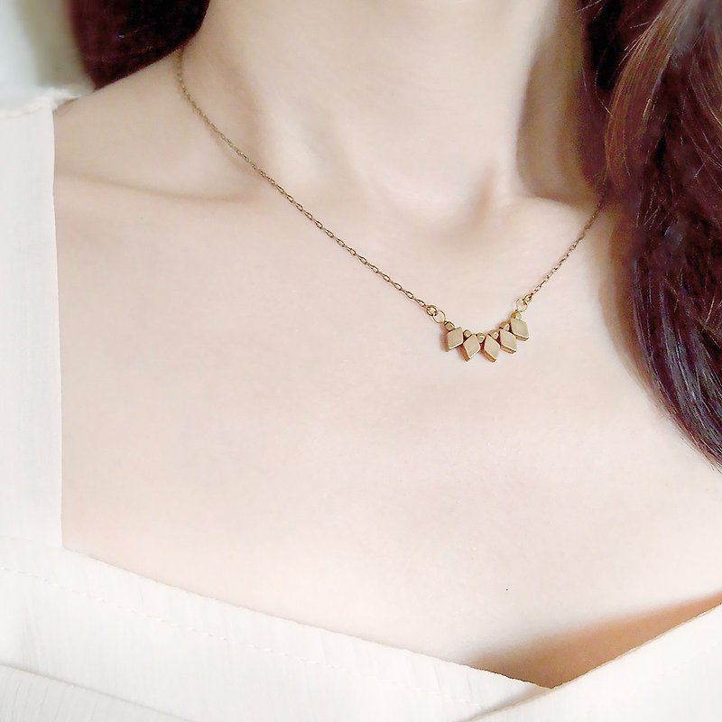VIIART. good mood. Bronze necklace clavicle - Necklaces - Other Metals Gold
