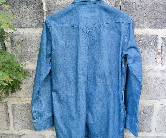 Vintage 2024 Big Bell Workwear Indigo Safari Denim Jacket