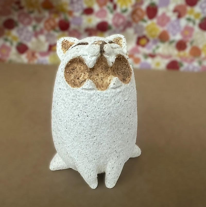 Perfect Baby Meow Healing Goods Taiwan Designed and Created Small Pottery Meow Series-Happy Every Day - ของวางตกแต่ง - ดินเผา 