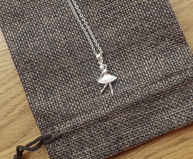 バレリーナ ペンダント ネックレス、シルバー925 、ダンサーへのギフト