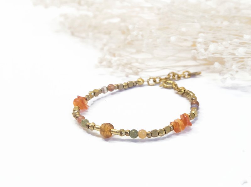 Find it / Sunflower - Sun Stone tourmaline bracelet Bronze - Bracelets - Semi-Precious Stones Orange
