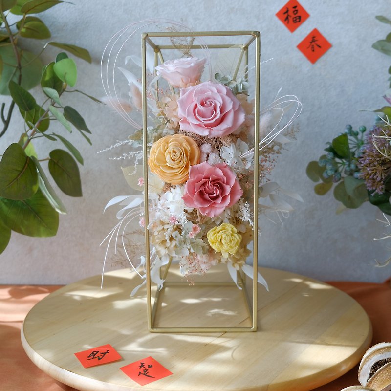[Preserved flowers] Frame flowers/dried flowers/preserved flowers/home decoration/opening/new home/gifts/congratulatory gifts - ช่อดอกไม้แห้ง - พืช/ดอกไม้ สึชมพู