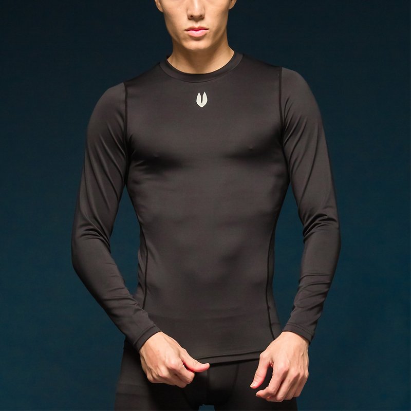 Skin Zero 1 Aeon heart long sleeve pressure garment - Stardust black son - เสื้อยืดผู้ชาย - เส้นใยสังเคราะห์ 