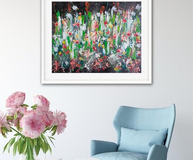 絵画 「シロツメクサ」作者 H.K 詳細不明