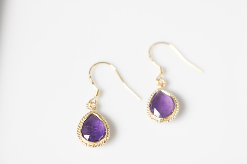 - [紫阳] - | Crystal earrings series - Earrings & Clip-ons - Crystal Purple