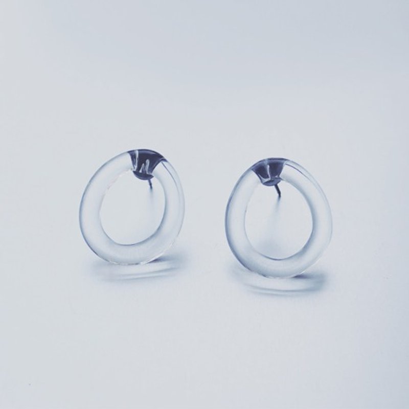 Loop Earring Small - Earrings & Clip-ons - Glass Transparent