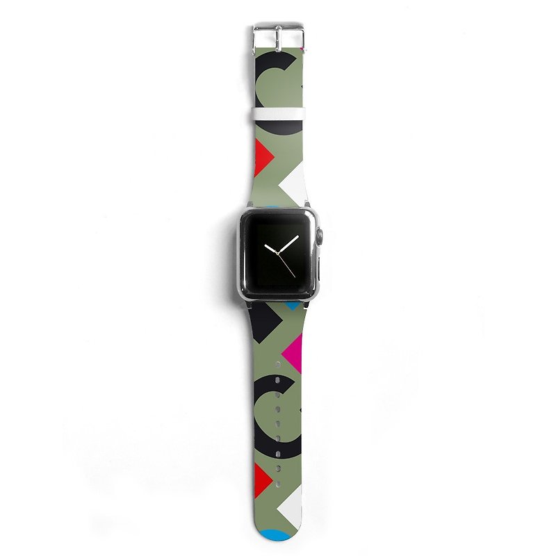 Typography Apple watch band, Decouart Apple watch strap S021 (including adapter) - Women's Watches - Genuine Leather Multicolor