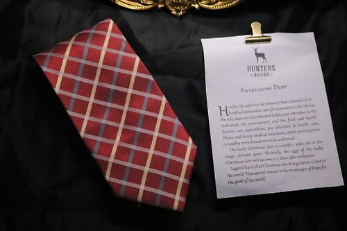 壞紳士 高端婚禮系列/紅色格紋百分百真絲領帶