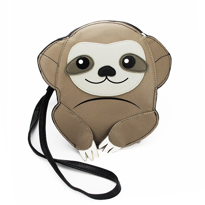 Sleepyville Critters - Hang Loose Sloth Crossbody Bag - Messenger Bags & Sling Bags - Faux Leather Khaki