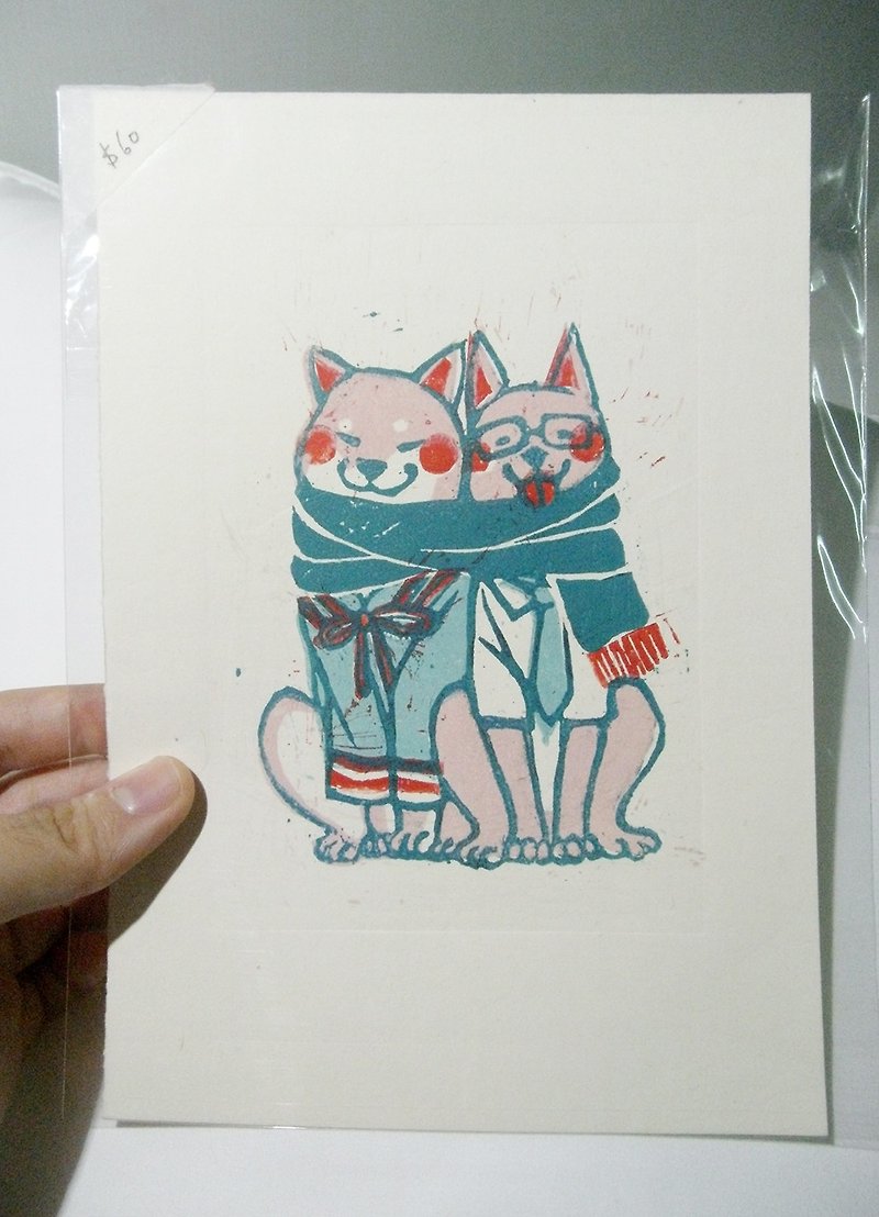 Hand-printing / 2018 dog year card - การ์ด/โปสการ์ด - กระดาษ 