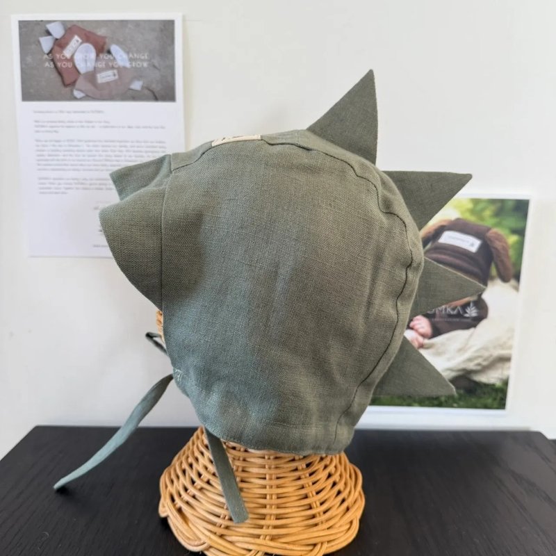 SHÓMKA 鬣蜥軟帽 IGUANA BONNET 51cm - 男/女童裝 - 亞麻 綠色