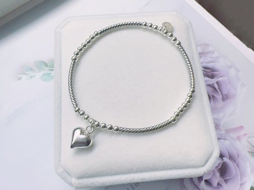 Esme Accessory 甜美愛心 小銀珠 純銀手鍊 質感時尚 百搭單品七夕情人節