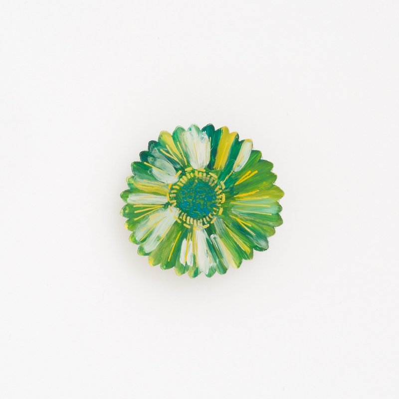Brooch of a picture 【Flower】 - เข็มกลัด - อะคริลิค สีเขียว