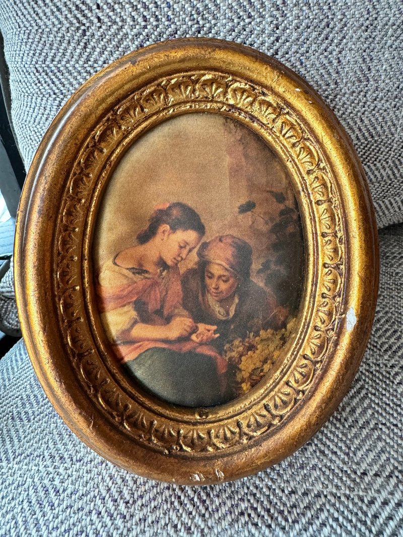 古董法國橢圓咖啡色仕女相框擺飾 W869 - 擺飾/家飾品 - 其他金屬 金色
