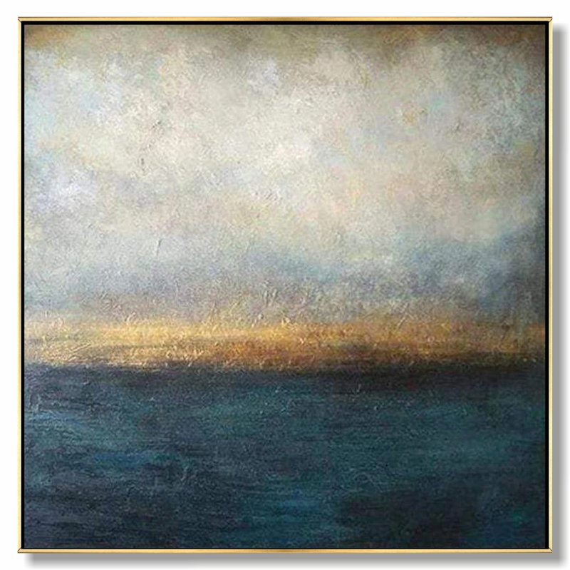 Abstract Art in Gold, White and Navy - 壁貼/牆壁裝飾 - 壓克力 多色