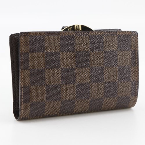 ルイヴィトン ダミエ ヴィエノワ 2つ折り財布 正規品 本物 男女兼用 茶色 LOUIS VUITTON ルイ ヴィトン 二つ折り財布 ダミエ