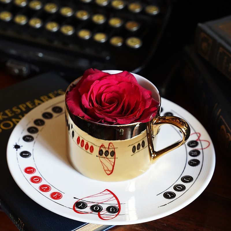 Love Poem Series Neruda Afternoon Tea Cup & Saucer Set - ถ้วย - เครื่องลายคราม 