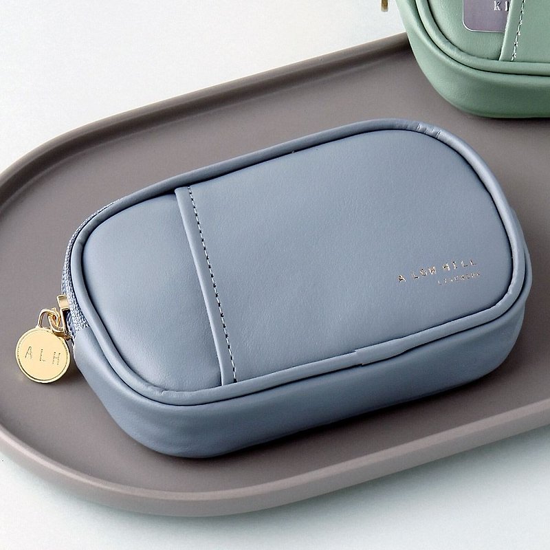 Livework Collection Dry Flower Leather Ticket Card Coin Purse Ver.4-Cyan Blue, LWK54630 - Coin Purses - Faux Leather Blue
