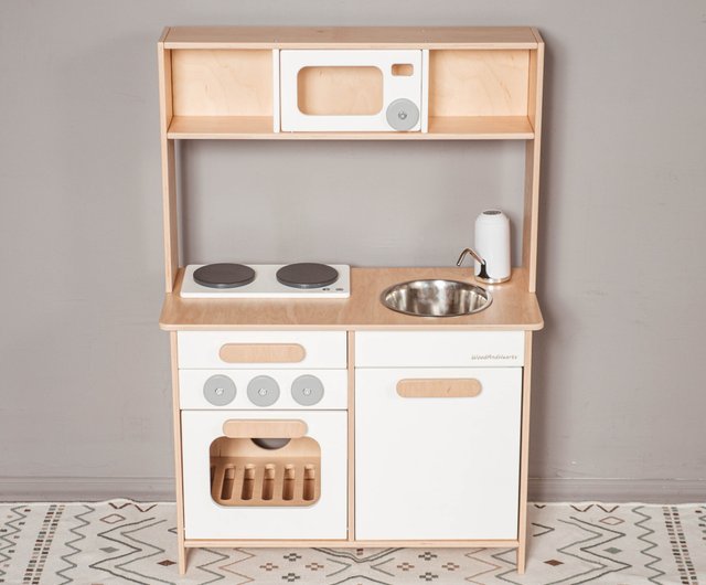 Montessori-Inspired Wooden Kids' Toy Kitchen - Shop WoodAndHearts Kids' Toys  - Pinkoi