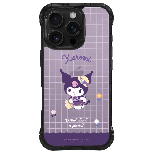LANI's 風格防摔手機殼 酷洛米 格紋小花 標準透黑 懶人支架 iPhone 16 15 14 13 Pro Max