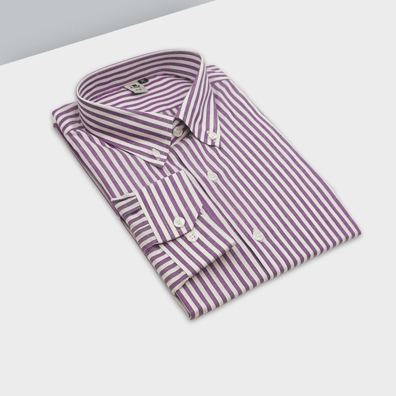 Purple straight striped shirt-the big brother next door always has very good taste - Men's Shirts - Cotton & Hemp Purple