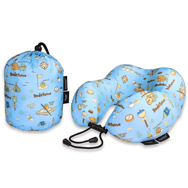 murmur旅行頸枕-蛋黃哥 露營 | U型護頸枕推薦(附收納袋) - 頸枕/午睡枕 - 聚酯纖維 藍色