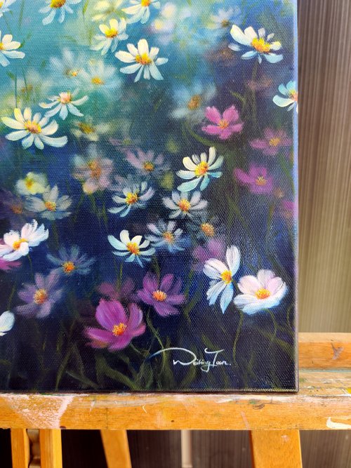 キャンバス油絵 専用春を告げる花スノードロップ