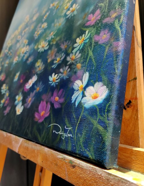 キャンバス油絵 専用春を告げる花スノードロップ