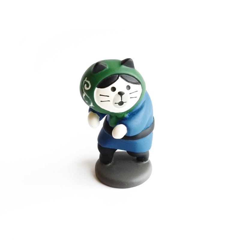 【日本DECOLE】Concombre 竹之温泉 - 小偷貓 - 擺飾/家飾品 - 陶 藍色