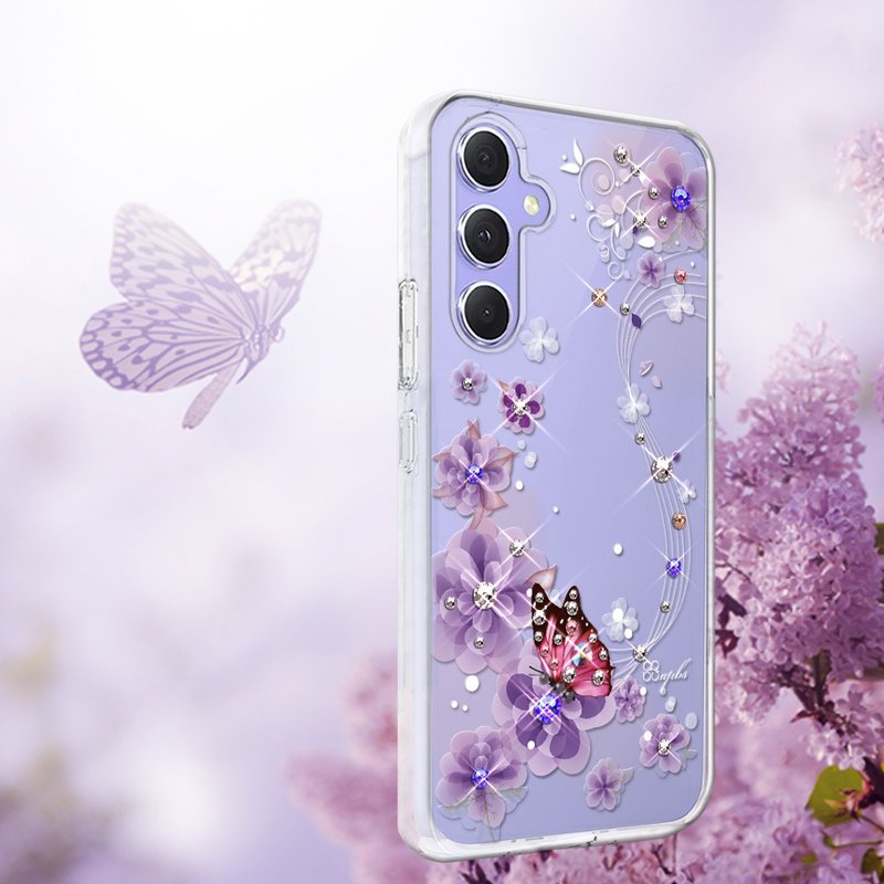 Samsung Galaxy A55/A54/A53/A35 輕薄軍規防摔水晶殼-迷情蝶戀 - 手機殼/手機套 - 其他材質 多色