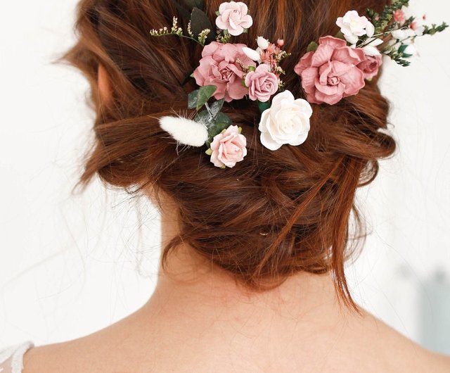 Pink hair sale pieces for weddings